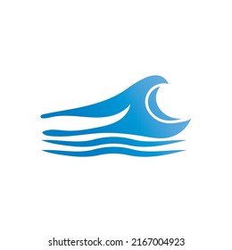 Wave beach vector illustration design logo