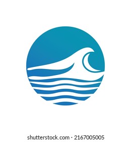 Wave beach vector illustration design logo