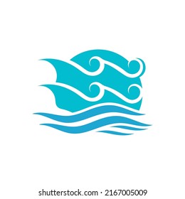 Wave beach vector illustration design logo