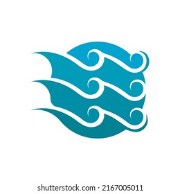 Logo de diseño de vectores de playa de ola