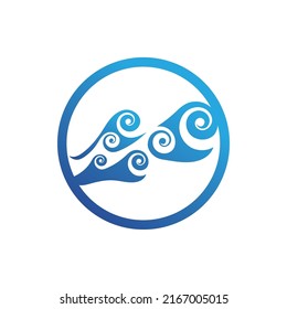 Wave beach vector illustration design logo