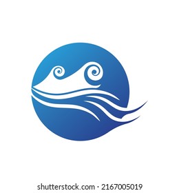 Wave beach vector illustration design logo