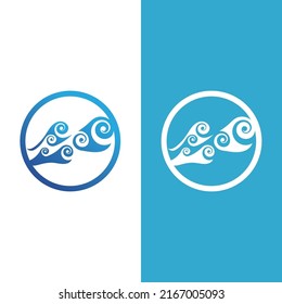 Wave beach vector illustration design logo