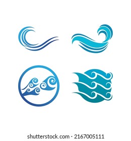 Wave beach vector illustration design logo