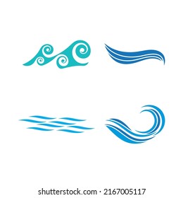 Logo de diseño de vectores de playa de ola