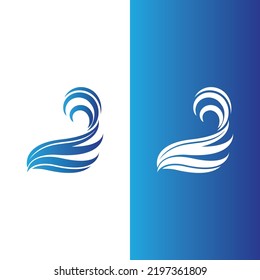 Wave beach vector illustration design logo