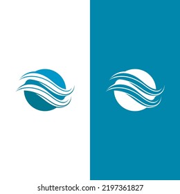 Wave beach vector illustration design logo