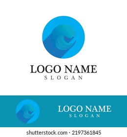 Logo de diseño de vectores de playa de ola
