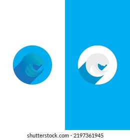Logo de diseño de vectores de playa de ola
