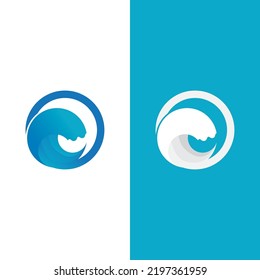 Wave beach vector illustration design logo