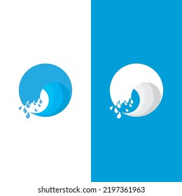 Wave beach vector illustration design logo