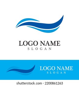 Wave beach vector illustration design logo