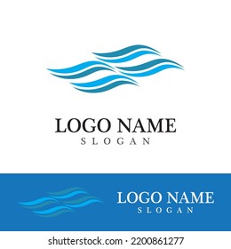 Wave beach vector illustration design logo