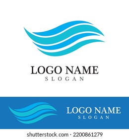 Wave beach vector illustration design logo