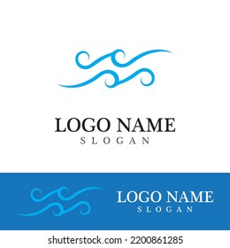 Wave beach vector illustration design logo