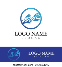 Wave beach vector illustration design logo