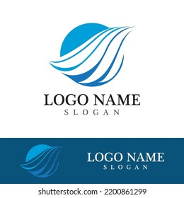 Wave beach vector illustration design logo