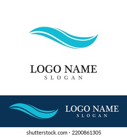 Logo de diseño de vectores de playa de ola
