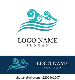 Wave beach vector illustration design logo