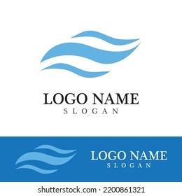 Logo de diseño de vectores de playa de ola