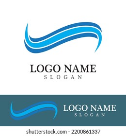 Wave beach vector illustration design logo