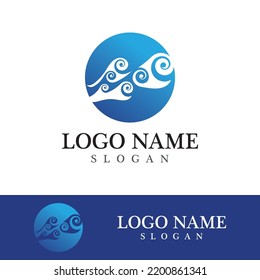 Wave beach vector illustration design logo