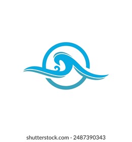 Wave beach vector illustration design logo