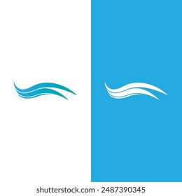 Wave beach vector illustration design logo