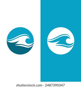 Wave beach vector illustration design logo