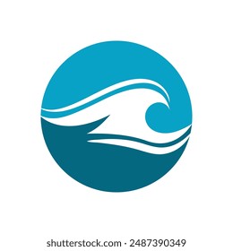 Wave beach vector illustration design logo