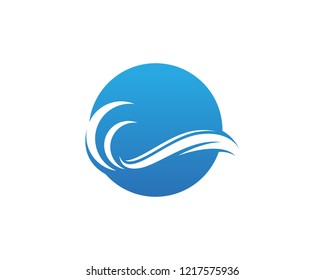 Wave beach water logo vector