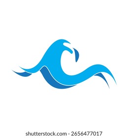 Modelo de logotipo de ícone de abertura de água de praia de ondas