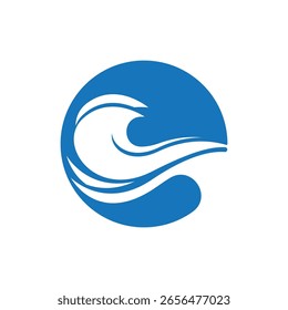Plantilla de logotipo de icono de salpicadura de agua de playa de olas