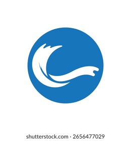 Wave Beach Water Splash Icon Logo Template