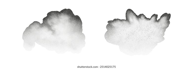 A wave of black dots with a sandy texture. An abstract, grainy background featuring a noisy gradient pattern.
