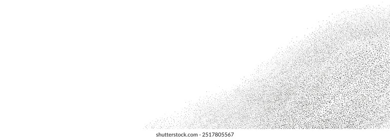 A wave of black dots with a sandy texture. An abstract, grainy background featuring a noisy gradient pattern.