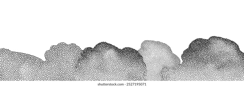 A wave of black dots with a sandy texture. An abstract, grainy background featuring a noisy gradient pattern.