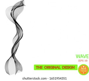 Wave of the black lines. Abstract wavy stripes. Creative line art. High resolution