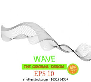 Wave of the black lines. Abstract wavy stripes. Creative line art. High resolution