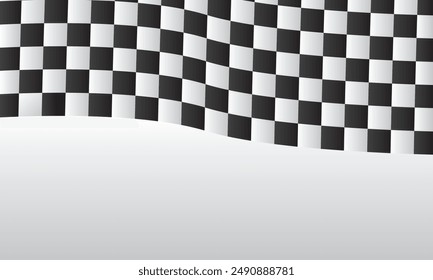 Wave black and white checker pattern background, Race flag