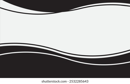 Wave black white modern abstract background