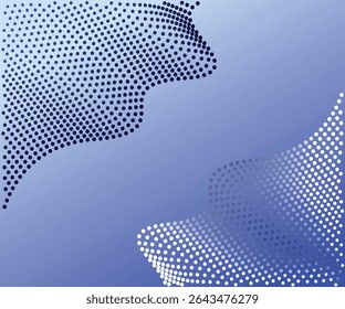 Wave blend pattern line witn blue gradient