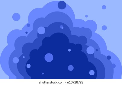 Wave blue background with bubbles.