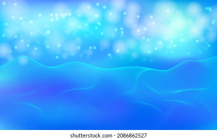 Wave blue color thin lines vertical curve pattern vector abstract background illustration.for poster, wallpaper