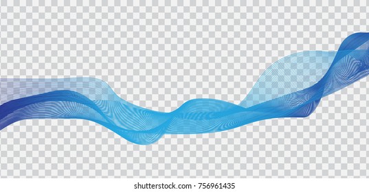 Wave of the blue colored lines. Abstract wavy stripes. Creative line art. You can easy change colors or sizes. High resolution. 