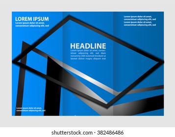 Wave blue design template for tri-fold brochure
