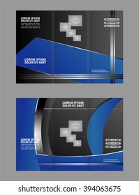 Wave blue design template for tri-fold brochure
