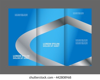 Wave blue design template for tri-fold brochure
