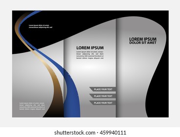 Wave blue design template for tri-fold brochure
