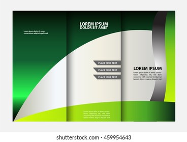 Wave blue design template for tri-fold brochure
